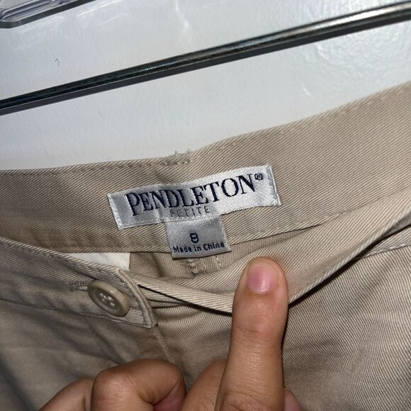 Pendleton Khaki Chino Pants Womens Classic Fit Casual Trousers Women size 8P - Picture 4 of 10